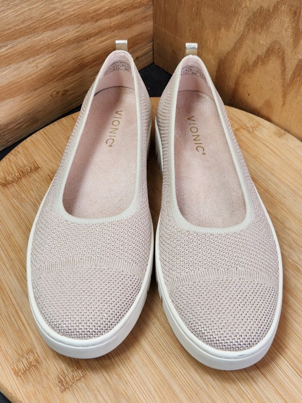 Vioninc Uptown Knit Skimmer Casual Flat Shoes Womens Size 7.5 Wide Worn Once - Picture 3 of 9